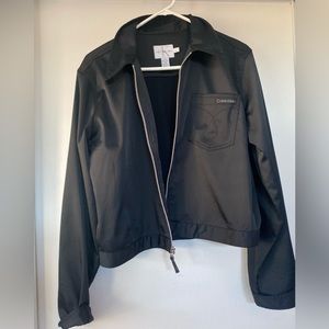 Calvin Klein black satin jacket